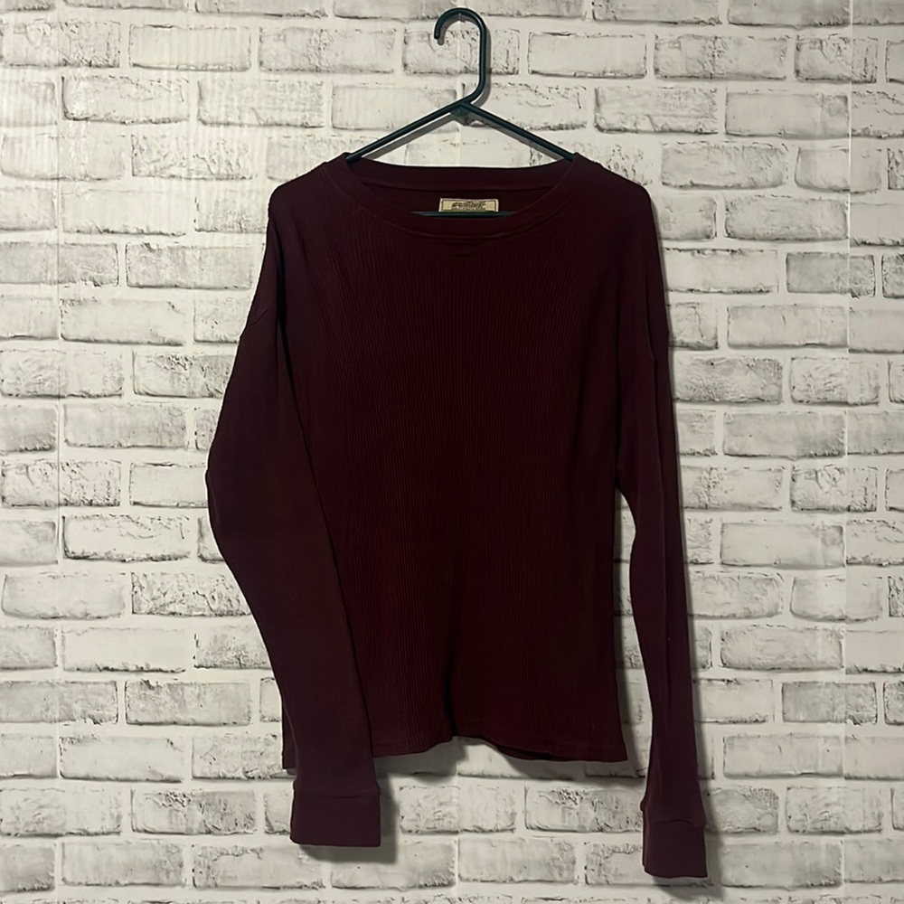 Vintage 90’s Maroon waffle knit thermal